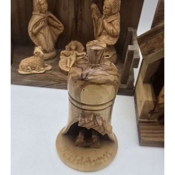 Lot of 3 Bethlehem Nativity Scene - Olive Wood Creshe Resin Israel - Picture 2 of 11